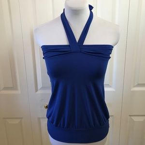 Express Royal Blue Halter Top sz XS Banded Bottom